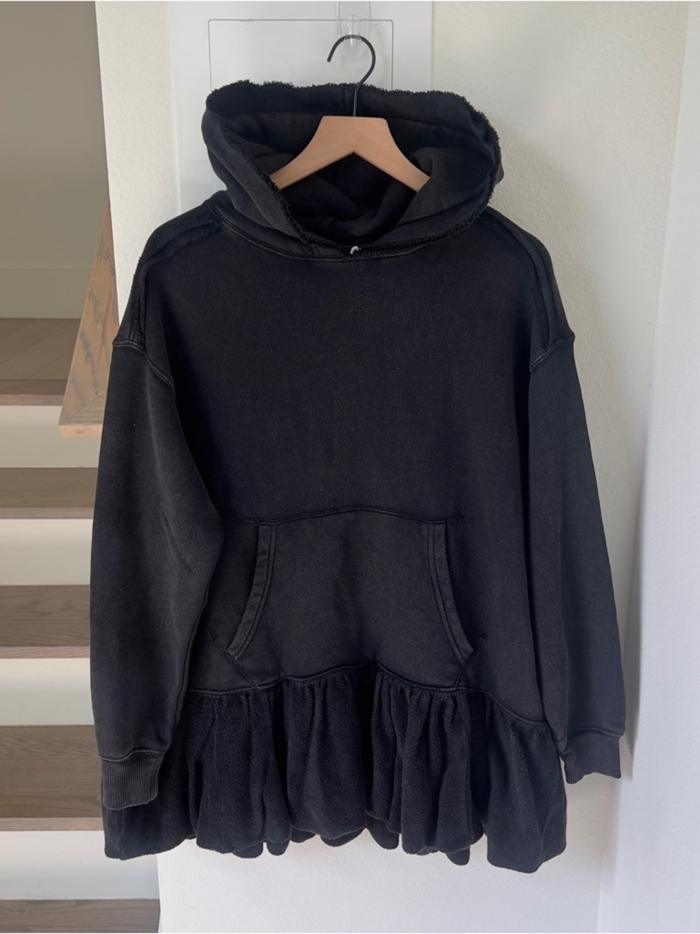Free People Rainy Day Hoodie Dress - Washed Black - NWT - Picture 2 of 4
